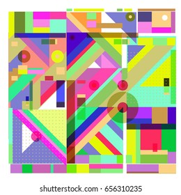 Trendy geometric elements memphis greeting cards design. Retro style texture, pattern and elements. Modern abstract design poster and cover template