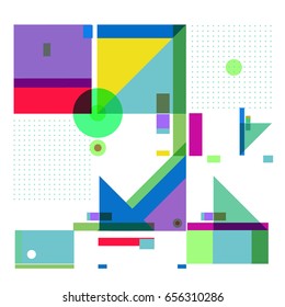 Trendy geometric elements memphis greeting cards design. Retro style texture, pattern and elements. Modern abstract design poster and cover template