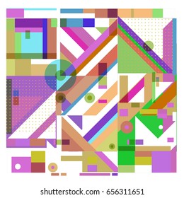 Trendy geometric elements memphis greeting cards design. Retro style texture, pattern and elements. Modern abstract design poster and cover template