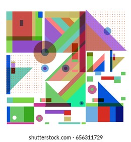 Trendy geometric elements memphis greeting cards design. Retro style texture, pattern and elements. Modern abstract design poster and cover template
