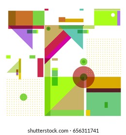Trendy geometric elements memphis greeting cards design. Retro style texture, pattern and elements. Modern abstract design poster and cover template