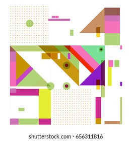Trendy geometric elements memphis greeting cards design. Retro style texture, pattern and elements. Modern abstract design poster and cover template