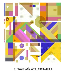 Trendy geometric elements memphis greeting cards design. Retro style texture, pattern and elements. Modern abstract design poster and cover template