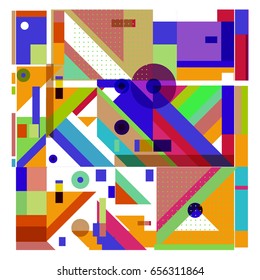Trendy geometric elements memphis greeting cards design. Retro style texture, pattern and elements. Modern abstract design poster and cover template