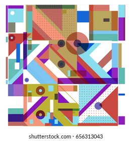 Trendy geometric elements memphis greeting cards design. Retro style texture, pattern and elements. Modern abstract design poster and cover template