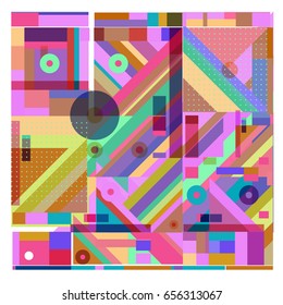Trendy geometric elements memphis greeting cards design. Retro style texture, pattern and elements. Modern abstract design poster and cover template