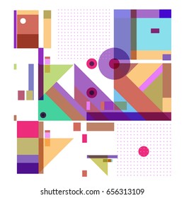 Trendy geometric elements memphis greeting cards design. Retro style texture, pattern and elements. Modern abstract design poster and cover template
