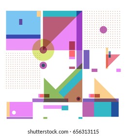 Trendy geometric elements memphis greeting cards design. Retro style texture, pattern and elements. Modern abstract design poster and cover template