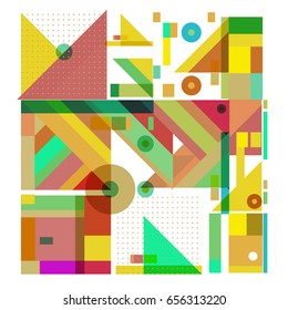 Trendy geometric elements memphis greeting cards design. Retro style texture, pattern and elements. Modern abstract design poster and cover template