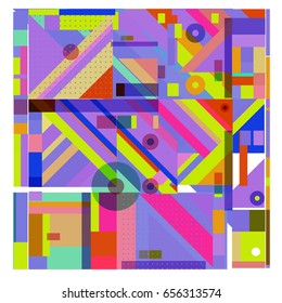 Trendy geometric elements memphis greeting cards design. Retro style texture, pattern and elements. Modern abstract design poster and cover template