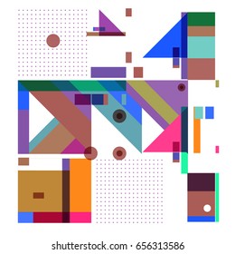 Trendy geometric elements memphis greeting cards design. Retro style texture, pattern and elements. Modern abstract design poster and cover template