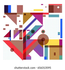 Trendy geometric elements memphis greeting cards design. Retro style texture, pattern and elements. Modern abstract design poster and cover template