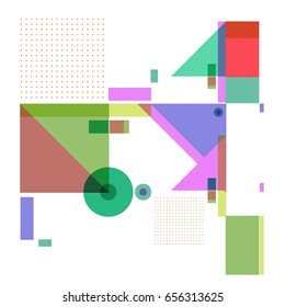 Trendy geometric elements memphis greeting cards design. Retro style texture, pattern and elements. Modern abstract design poster and cover template