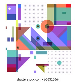 Trendy geometric elements memphis greeting cards design. Retro style texture, pattern and elements. Modern abstract design poster and cover template
