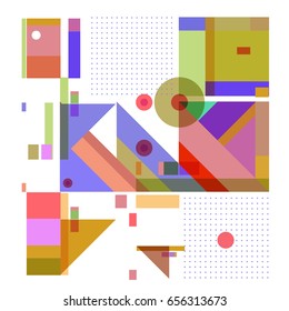 Trendy geometric elements memphis greeting cards design. Retro style texture, pattern and elements. Modern abstract design poster and cover template