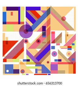 Trendy geometric elements memphis greeting cards design. Retro style texture, pattern and elements. Modern abstract design poster and cover template
