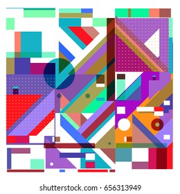 Trendy geometric elements memphis greeting cards design. Retro style texture, pattern and elements. Modern abstract design poster and cover template