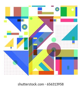 Trendy geometric elements memphis greeting cards design. Retro style texture, pattern and elements. Modern abstract design poster and cover template