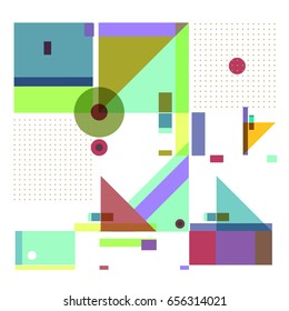 Trendy geometric elements memphis greeting cards design. Retro style texture, pattern and elements. Modern abstract design poster and cover template