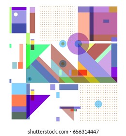 Trendy geometric elements memphis greeting cards design. Retro style texture, pattern and elements. Modern abstract design poster and cover template