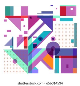 Trendy geometric elements memphis greeting cards design. Retro style texture, pattern and elements. Modern abstract design poster and cover template