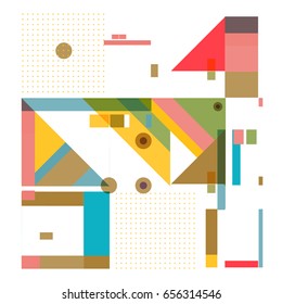 Trendy geometric elements memphis greeting cards design. Retro style texture, pattern and elements. Modern abstract design poster and cover template