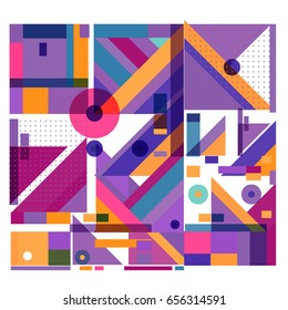 Trendy geometric elements memphis greeting cards design. Retro style texture, pattern and elements. Modern abstract design poster and cover template