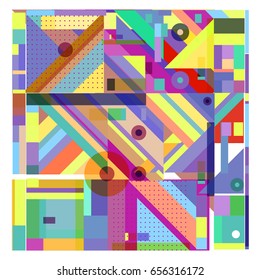 Trendy geometric elements memphis greeting cards design. Retro style texture, pattern and elements. Modern abstract design poster and cover template