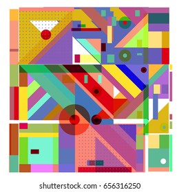 Trendy geometric elements memphis greeting cards design. Retro style texture, pattern and elements. Modern abstract design poster and cover template