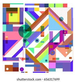 Trendy geometric elements memphis greeting cards design. Retro style texture, pattern and elements. Modern abstract design poster and cover template