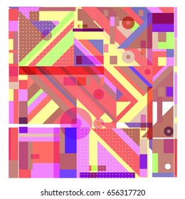 Trendy geometric elements memphis greeting cards design. Retro style texture, pattern and elements. Modern abstract design poster and cover template