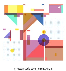 Trendy geometric elements memphis greeting cards design. Retro style texture, pattern and elements. Modern abstract design poster and cover template