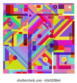 Trendy geometric elements memphis greeting cards design. Retro style texture, pattern and elements. Modern abstract design poster and cover template