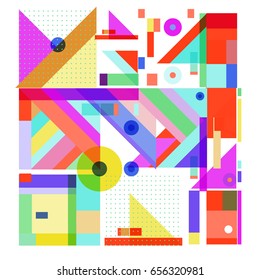 Trendy geometric elements memphis greeting cards design. Retro style texture, pattern and elements. Modern abstract design poster and cover template