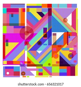 Trendy geometric elements memphis greeting cards design. Retro style texture, pattern and elements. Modern abstract design poster and cover template