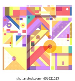 Trendy geometric elements memphis greeting cards design. Retro style texture, pattern and elements. Modern abstract design poster and cover template
