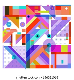 Trendy geometric elements memphis greeting cards design. Retro style texture, pattern and elements. Modern abstract design poster and cover template