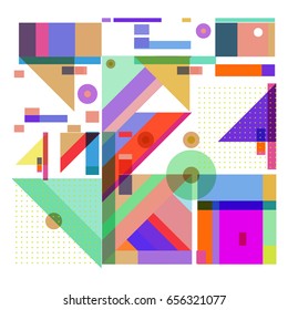 Trendy geometric elements memphis greeting cards design. Retro style texture, pattern and elements. Modern abstract design poster and cover template