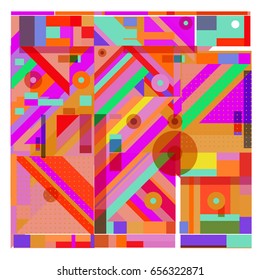 Trendy geometric elements memphis greeting cards design. Retro style texture, pattern and elements. Modern abstract design poster and cover template