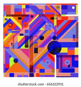 Trendy geometric elements memphis greeting cards design. Retro style texture, pattern and elements. Modern abstract design poster and cover template