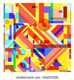 Trendy geometric elements memphis greeting cards design. Retro style texture, pattern and elements. Modern abstract design poster and cover template