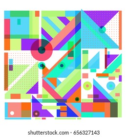 Trendy geometric elements memphis greeting cards design. Retro style texture, pattern and elements. Modern abstract design poster and cover template