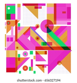 Trendy geometric elements memphis greeting cards design. Retro style texture, pattern and elements. Modern abstract design poster and cover template