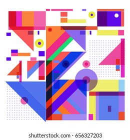 Trendy geometric elements memphis greeting cards design. Retro style texture, pattern and elements. Modern abstract design poster and cover template