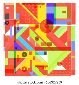Trendy geometric elements memphis greeting cards design. Retro style texture, pattern and elements. Modern abstract design poster and cover template