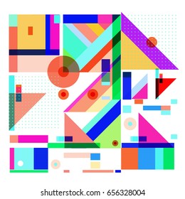 Trendy geometric elements memphis greeting cards design. Retro style texture, pattern and elements. Modern abstract design poster and cover template