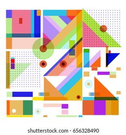 Trendy geometric elements memphis greeting cards design. Retro style texture, pattern and elements. Modern abstract design poster and cover template