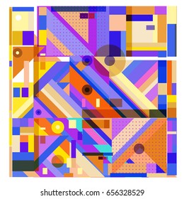 Trendy geometric elements memphis greeting cards design. Retro style texture, pattern and elements. Modern abstract design poster and cover template