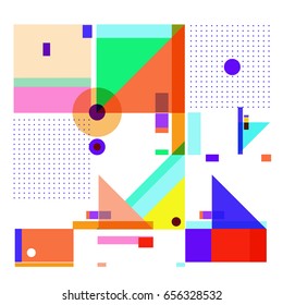 Trendy geometric elements memphis greeting cards design. Retro style texture, pattern and elements. Modern abstract design poster and cover template