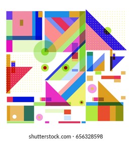 Trendy geometric elements memphis greeting cards design. Retro style texture, pattern and elements. Modern abstract design poster and cover template